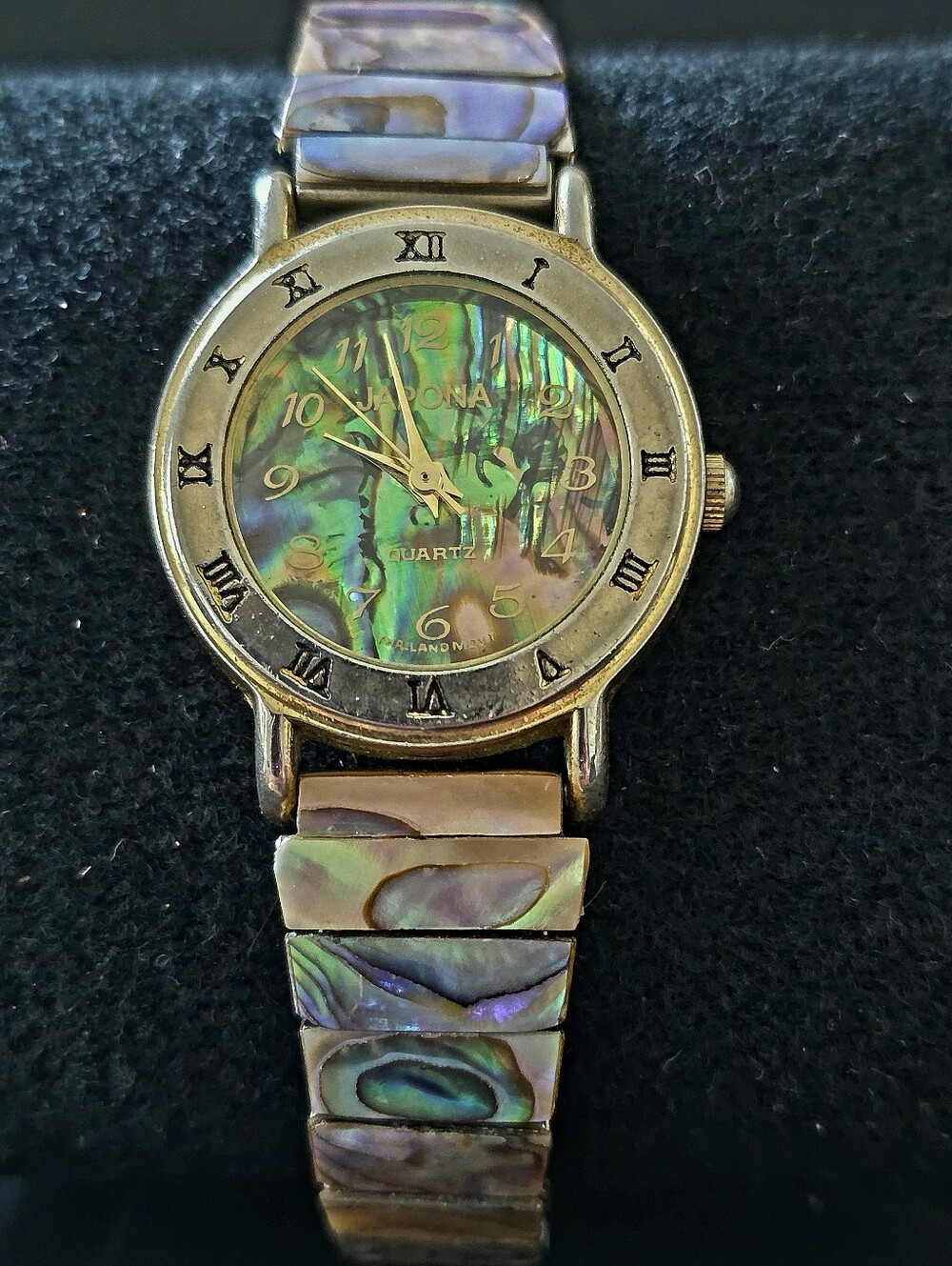 VTG Japona Multi-Color Abalone Shell Stretch Band Thailand Movement Watch Works